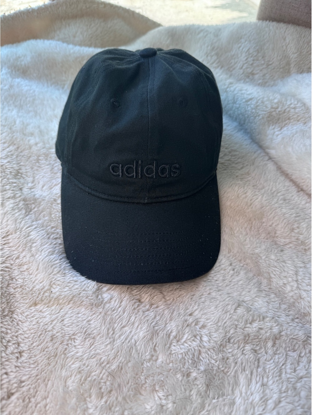 Adidas Black Tonal Logo Baseball Cap Adjustable Strapback Dad Hat Unisex